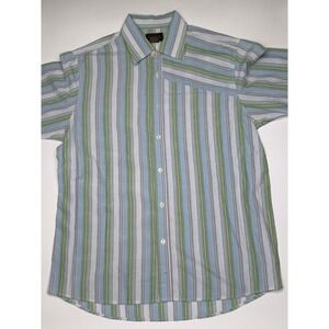 Ezekiel Black Label Edition Striped Short Sleeve‎ Button Up Shirt Men's XL